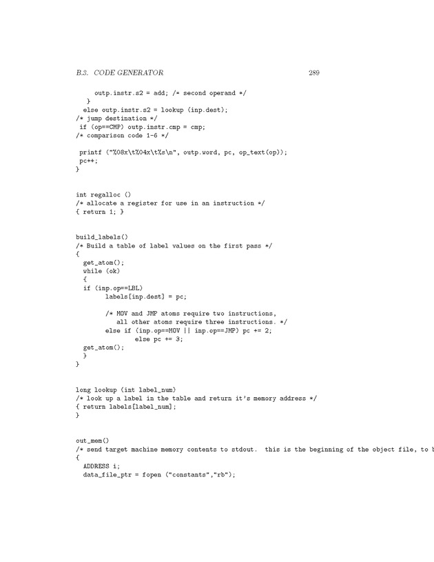 Compiler Design: Theory, Tools, and Examples - Page 289
